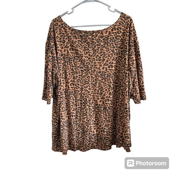 Terra & Sky Leopard Top 2X EUC - Picture 3 of 4